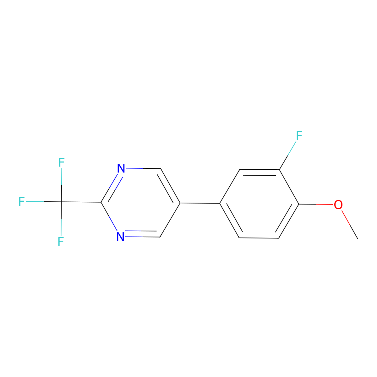 5-(3-Fluoro-4-methoxyphenyl)-2-(trifluoromethyl)pyrimidine molecular structure, CAS 2171949-22-5