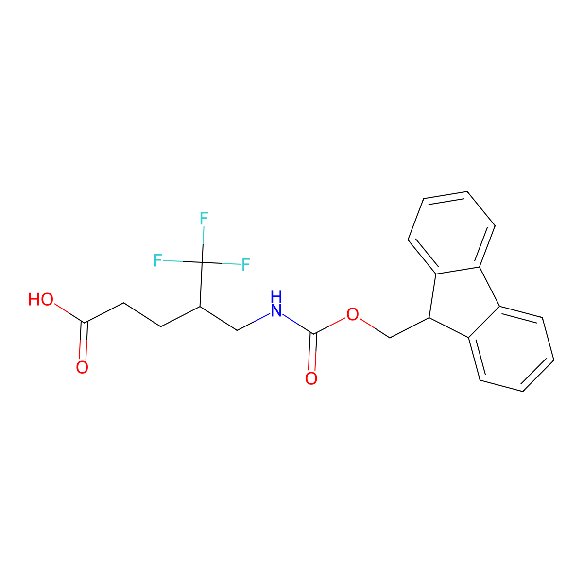 4-[({[(9H-fluoren-9-yl)methoxy]carbonyl}amino)methyl]-5,5,5-trifluoropentanoic acid molecular structure, CAS 2171950-52-8