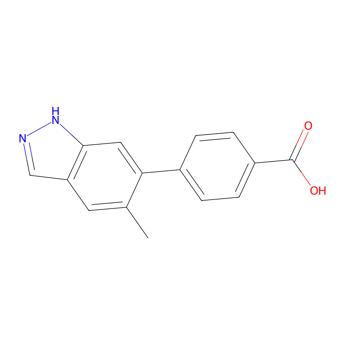 4-(5-methyl-1H-indazol-6-yl)benzoic acid molecular structure, CAS 2171952-82-0