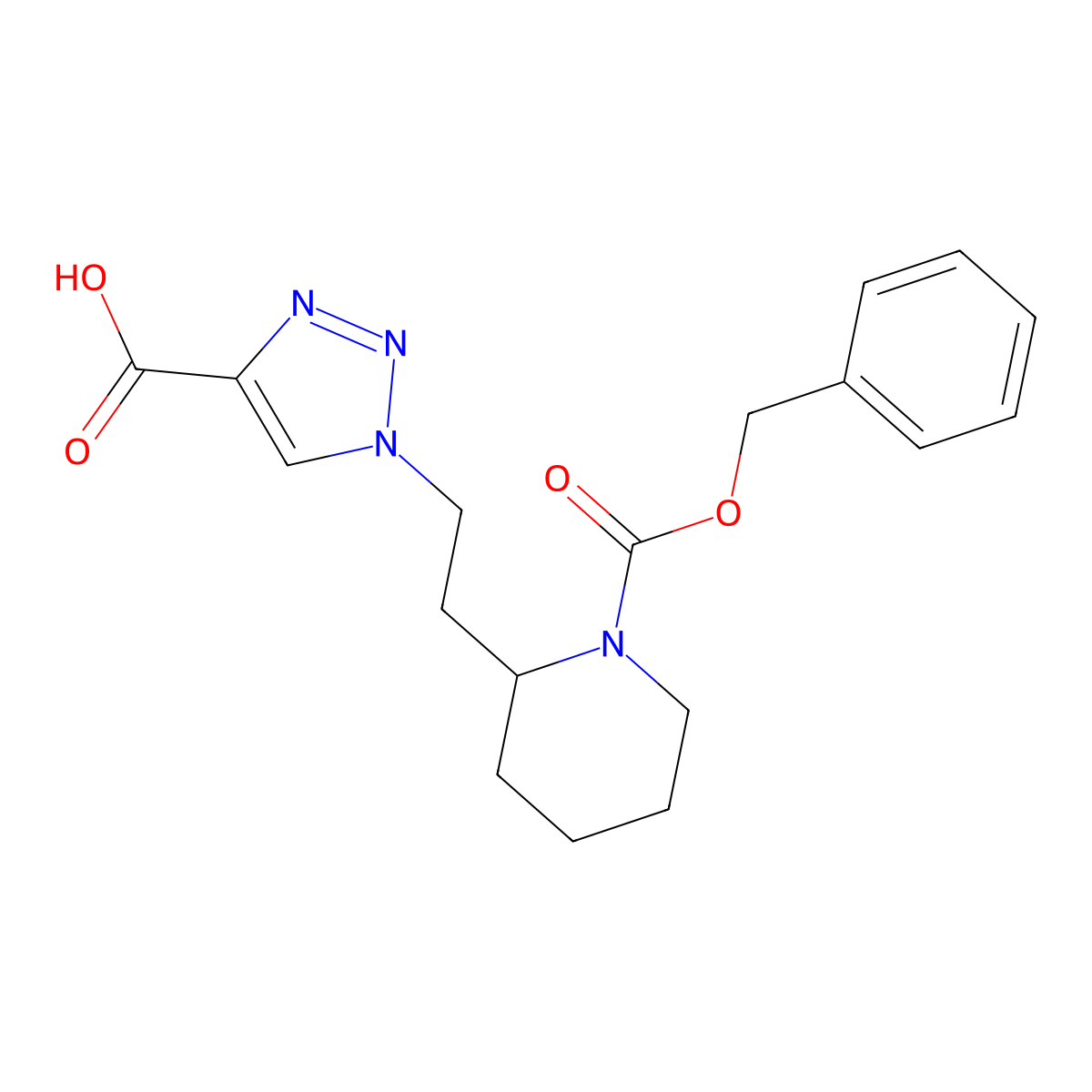 1-(2-{1-[(benzyloxy)carbonyl]piperidin-2-yl}ethyl)-1H-1,2,3-triazole-4-carboxylic acid molecular structure, CAS 2171954-53-1