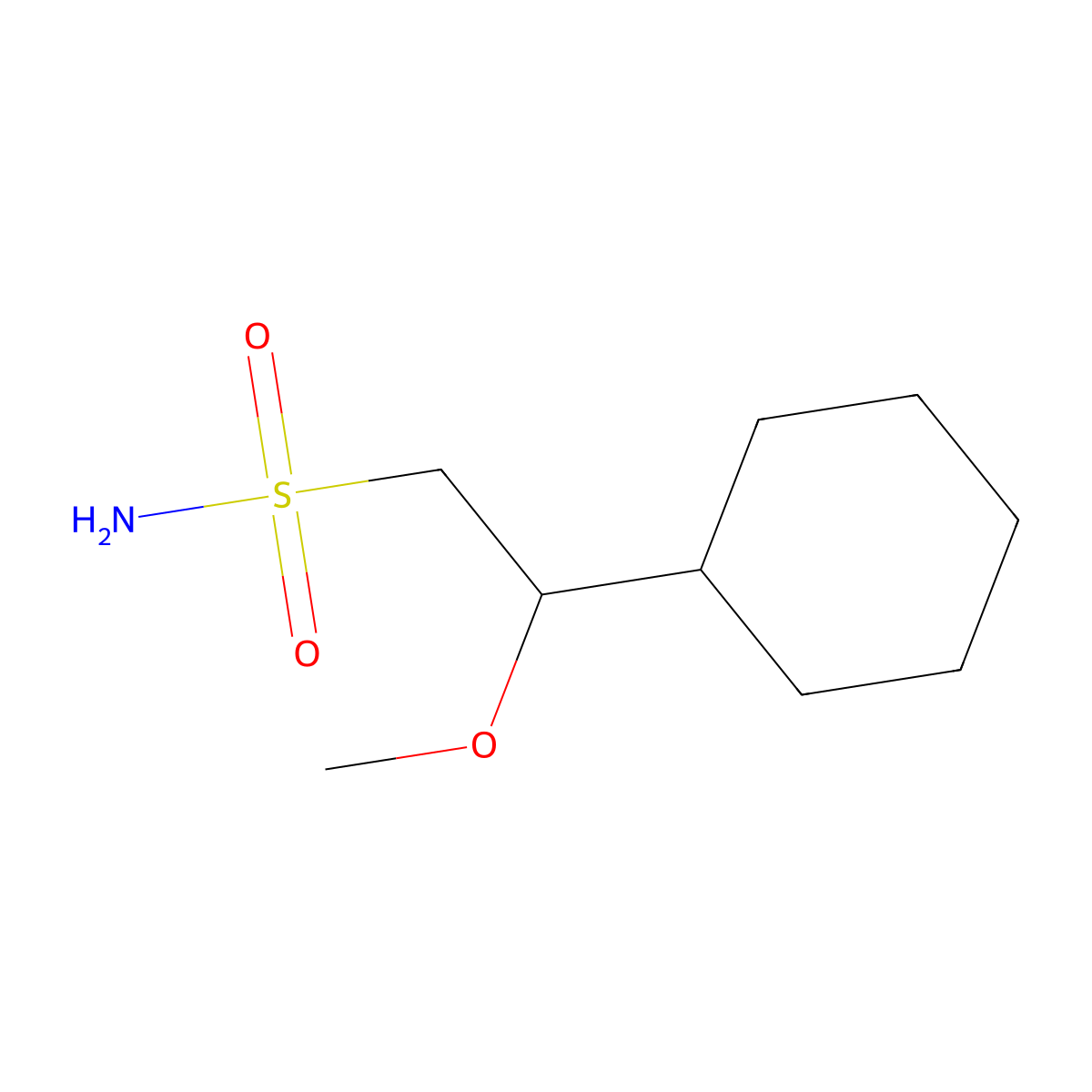2-Cyclohexyl-2-methoxyethane-1-sulfonamide molecular structure, CAS 2171954-63-3