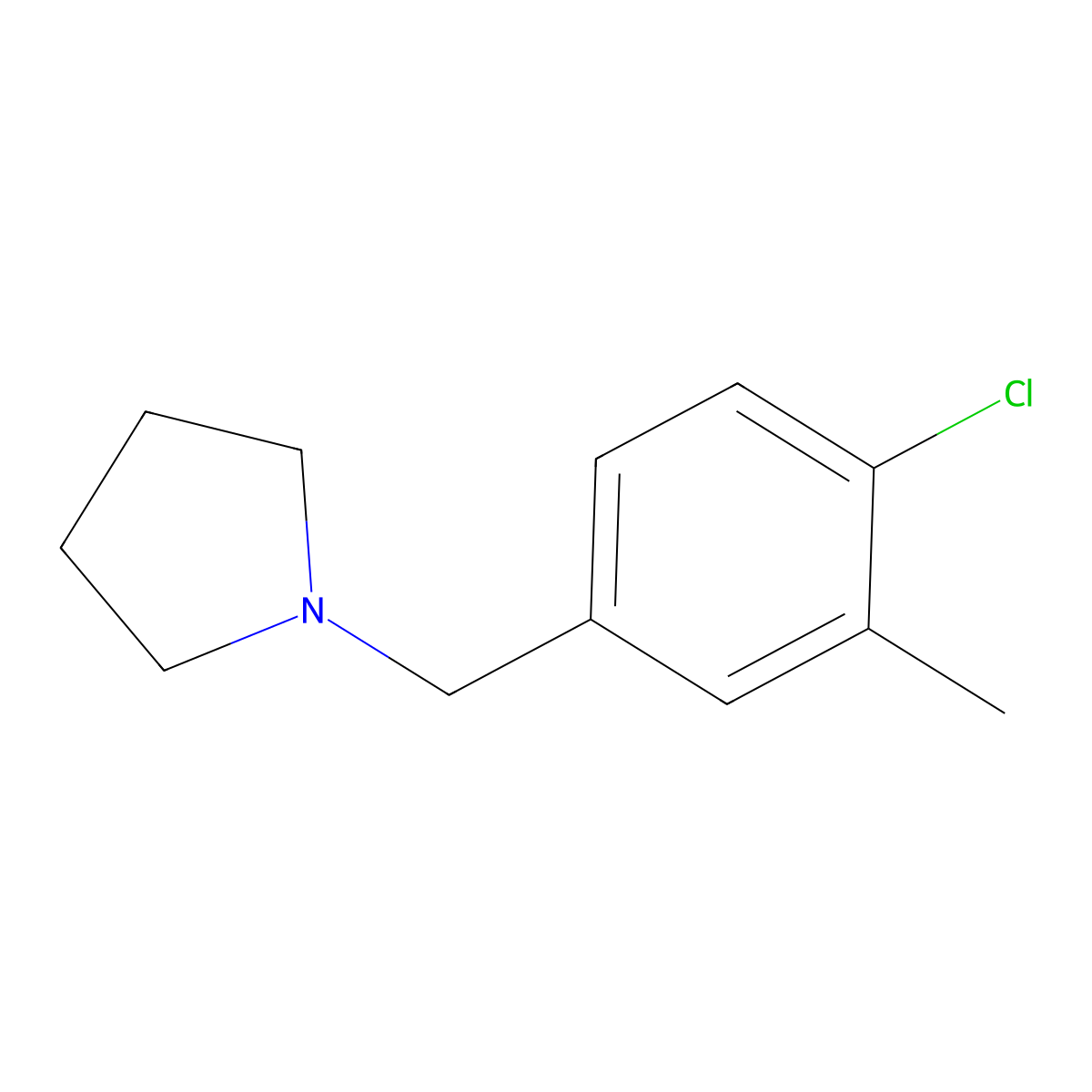 1-[(4-Chloro-3-methylphenyl)methyl]pyrrolidine molecular structure, CAS 2171960-57-7