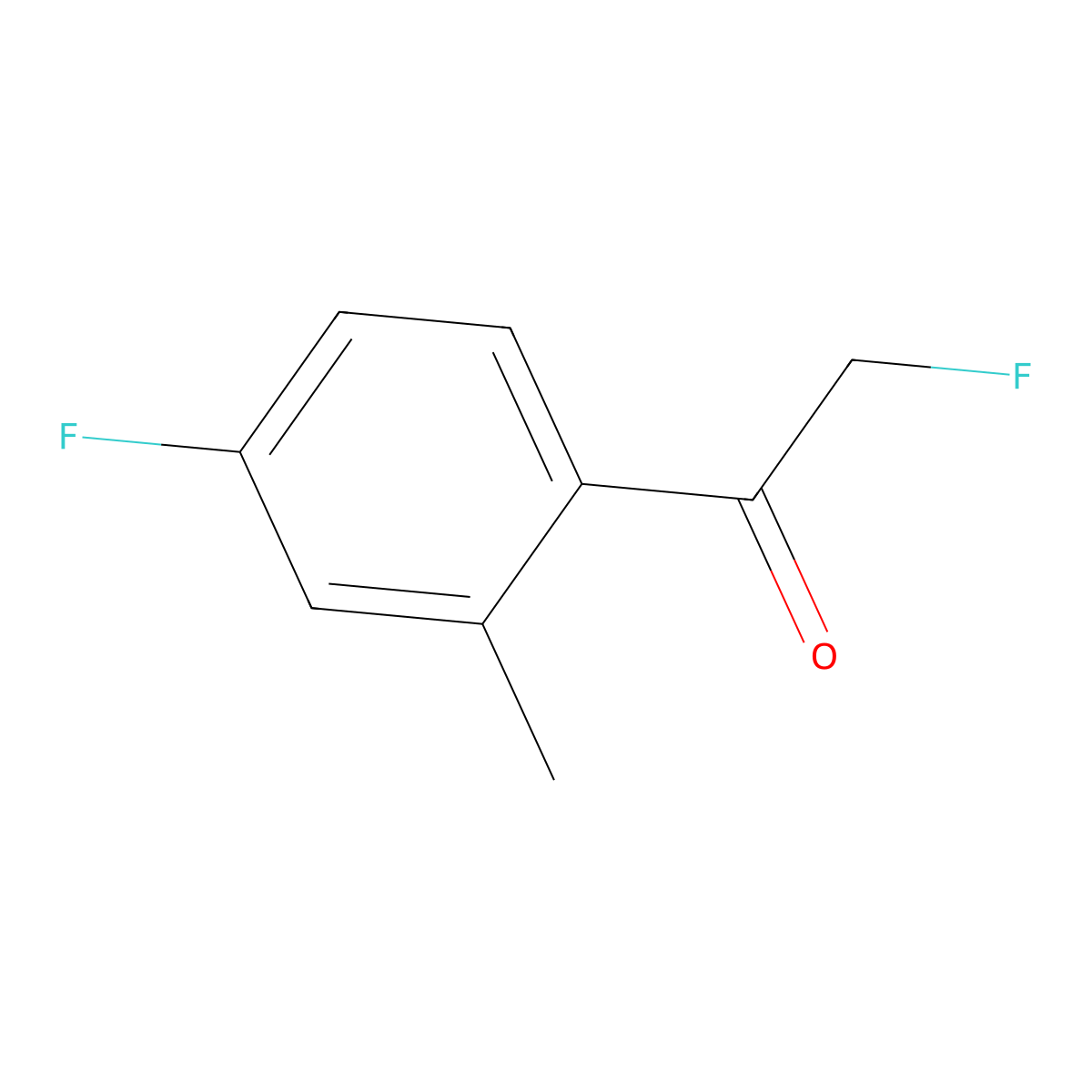 2-Fluoro-1-(4-fluoro-2-methylphenyl)ethan-1-one molecular structure, CAS 2171961-31-0
