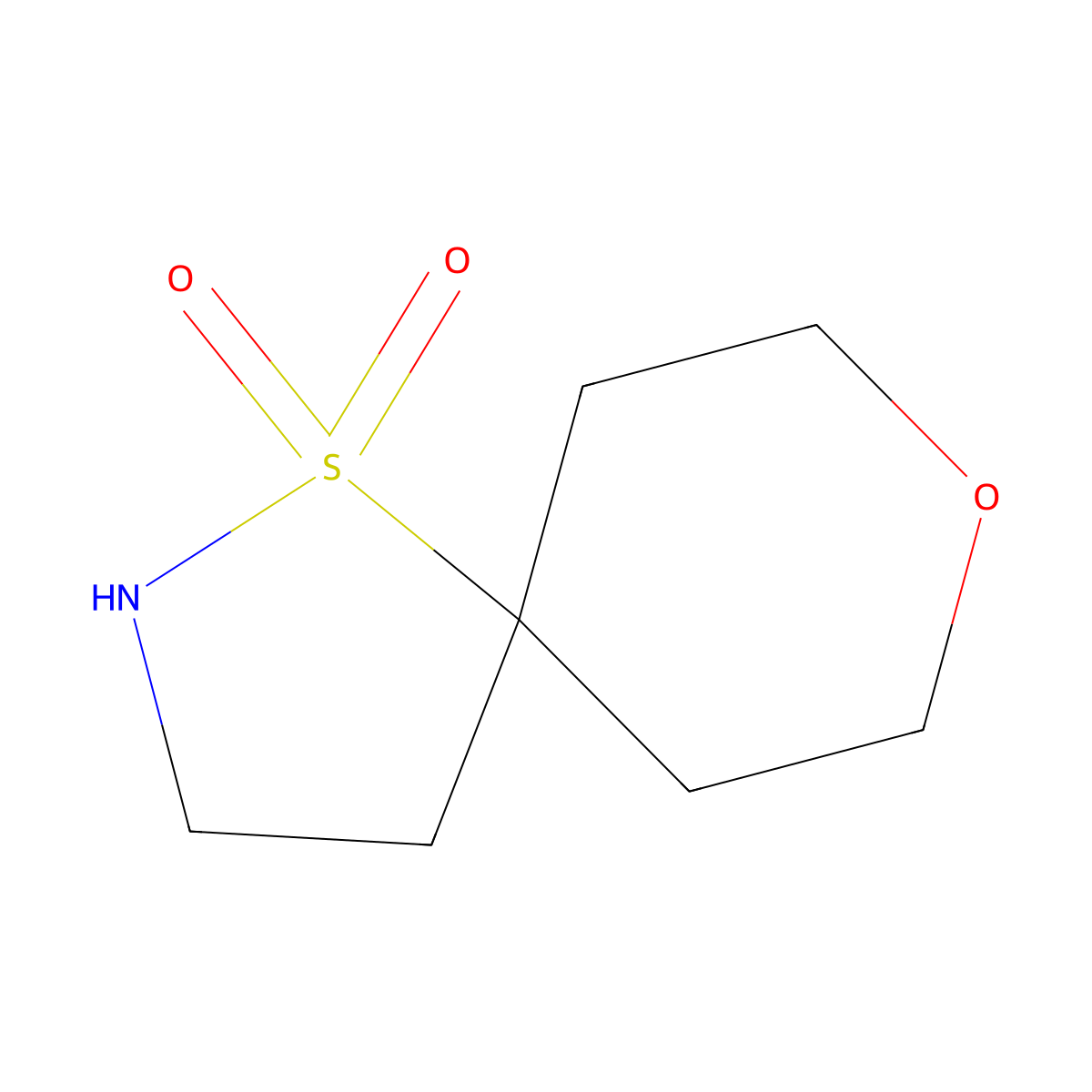 8-Oxa-1lambda6-thia-2-azaspiro[4.5]decane-1,1-dione molecular structure, CAS 2171963-89-4