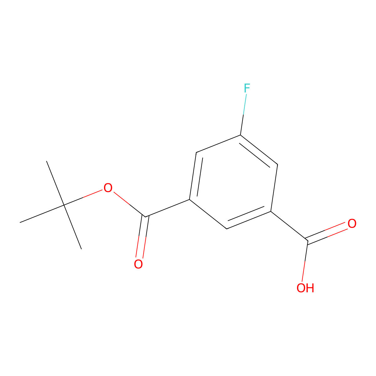 3-[(Tert-butoxy)carbonyl]-5-fluorobenzoic acid molecular structure, CAS 2171965-35-6