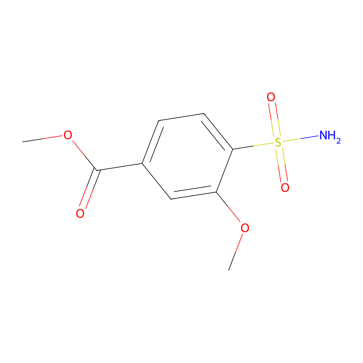 Methyl 3-methoxy-4-sulfamoylbenzoate molecular structure, CAS 2171968-07-1