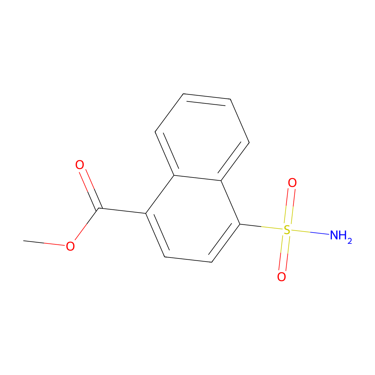 Methyl 4-sulfamoylnaphthalene-1-carboxylate molecular structure, CAS 2171969-71-2