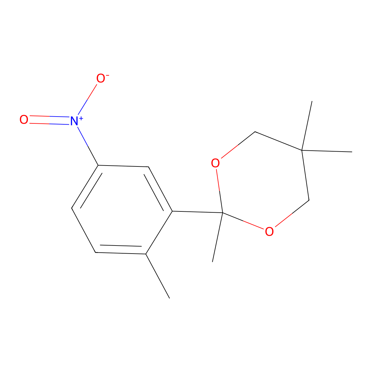 2,5,5-Trimethyl-2-(2-methyl-5-nitrophenyl)-1,3-dioxane molecular structure, CAS 217197-03-0