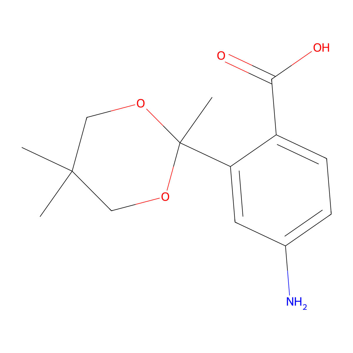 4-Amino-2-(2,5,5-trimethyl-1,3-dioxan-2-yl)benzoic acid molecular structure, CAS 217197-05-2