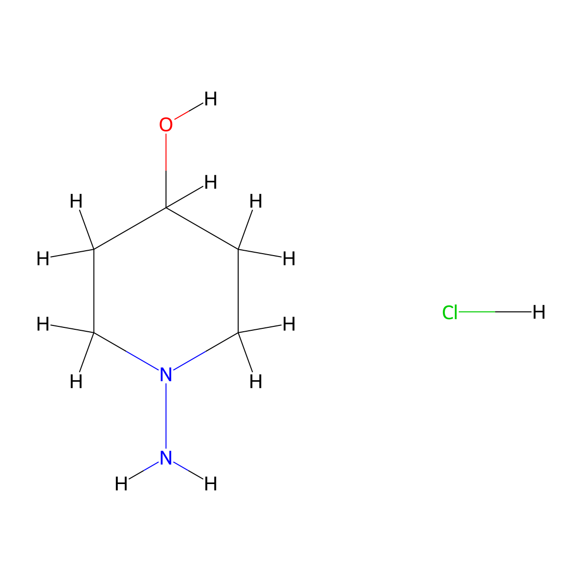 1-Aminopiperidin-4-ol hydrochloride molecular structure, CAS 2171972-13-5