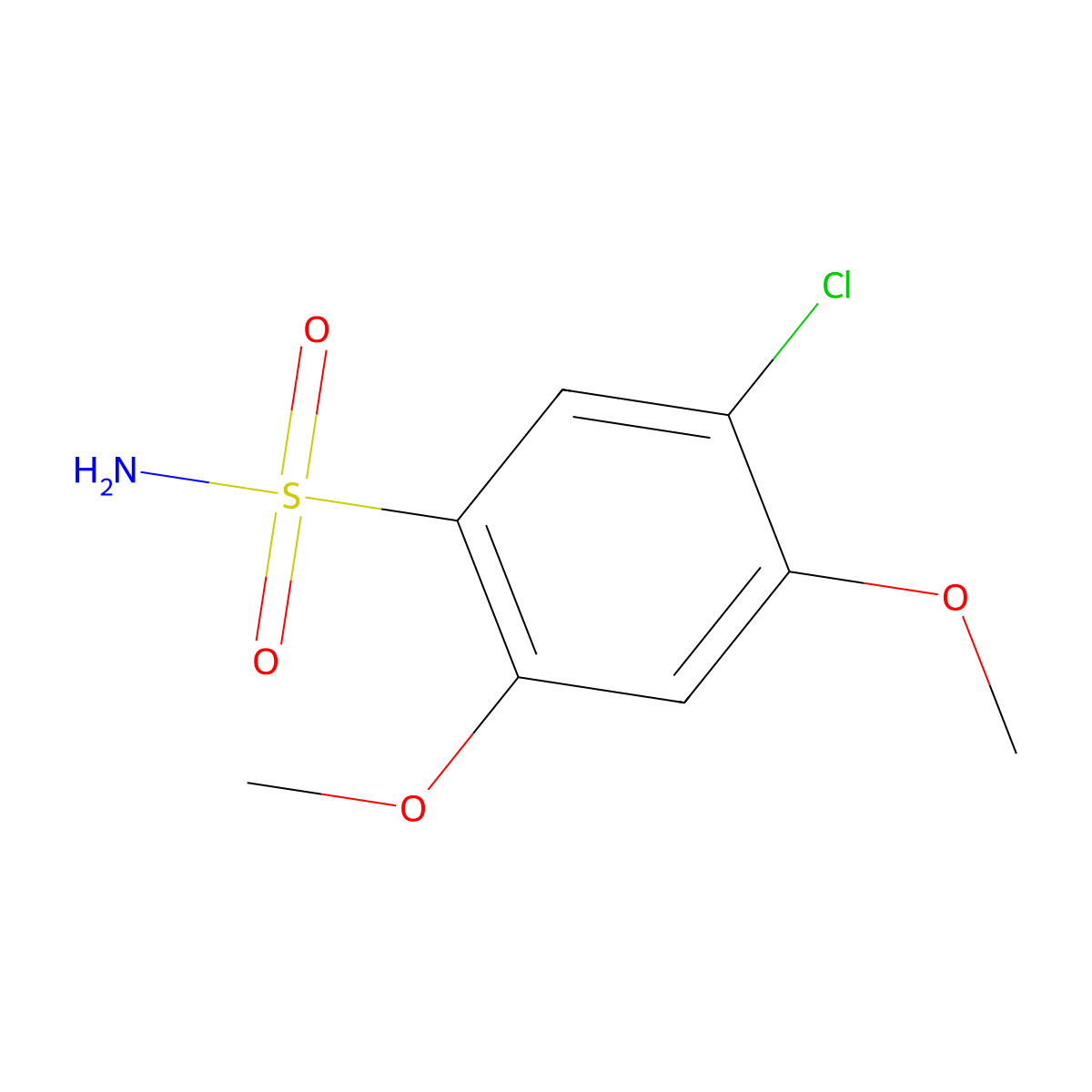 5-Chloro-2,4-dimethoxybenzene-1-sulfonamide molecular structure, CAS 2171972-27-1