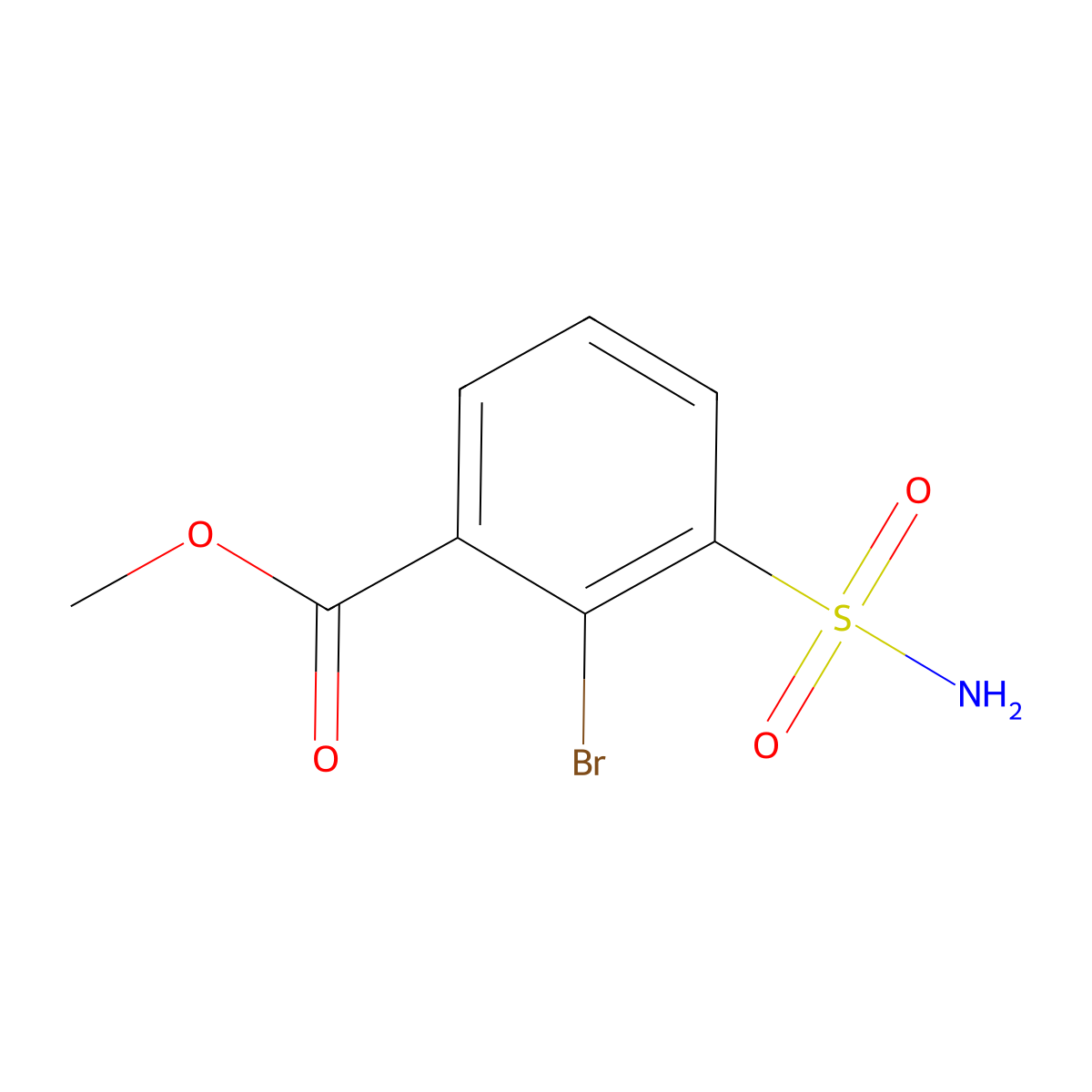 Methyl 2-bromo-3-sulfamoylbenzoate molecular structure, CAS 2171975-50-9