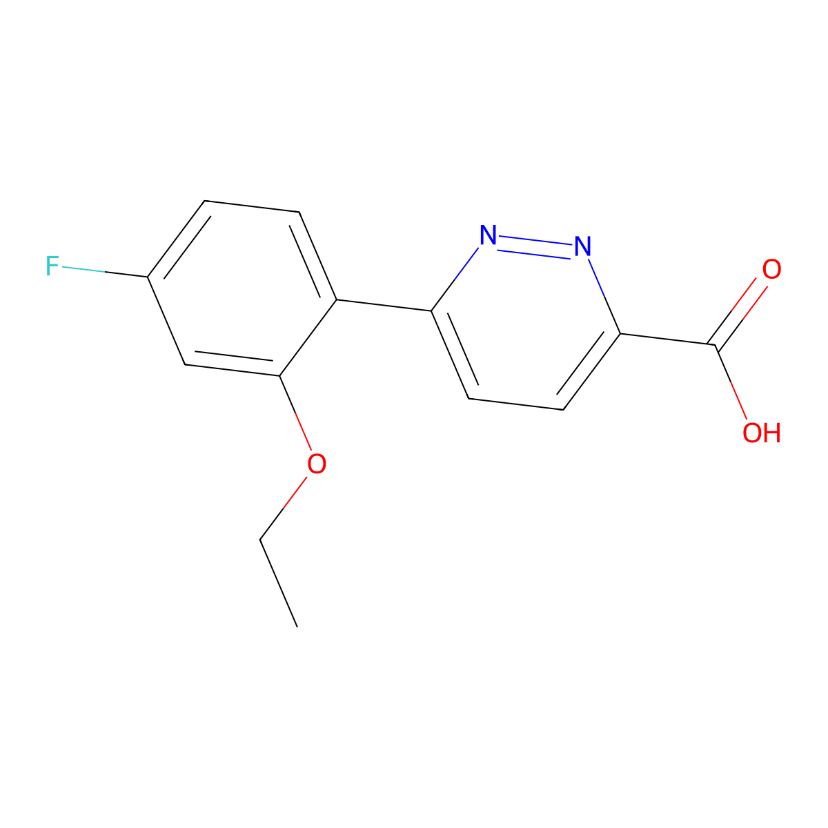 6-(2-Ethoxy-4-fluorophenyl)pyridazine-3-carboxylic acid molecular structure, CAS 2171975-90-7