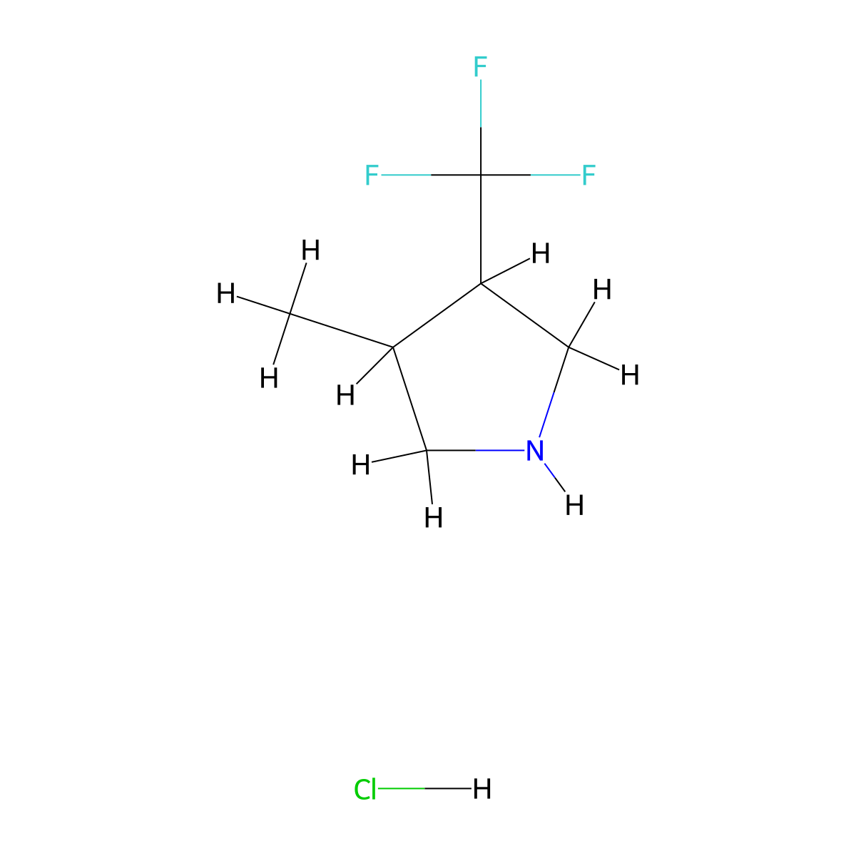 3-Methyl-4-(trifluoromethyl)pyrrolidine hydrochloride molecular structure, CAS 2171976-47-7