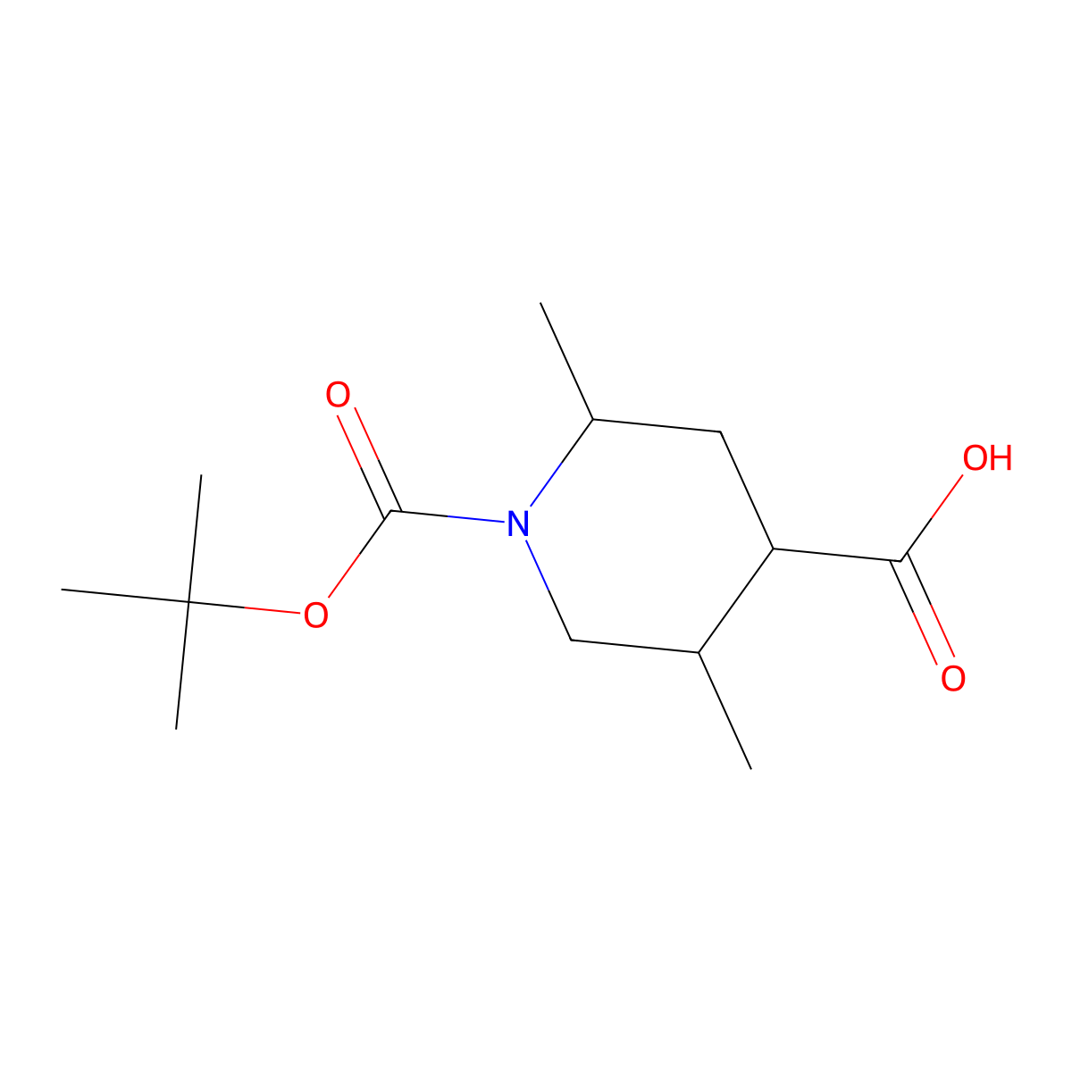1-[(Tert-butoxy)carbonyl]-2,5-dimethylpiperidine-4-carboxylic acid molecular structure, CAS 2171978-12-2