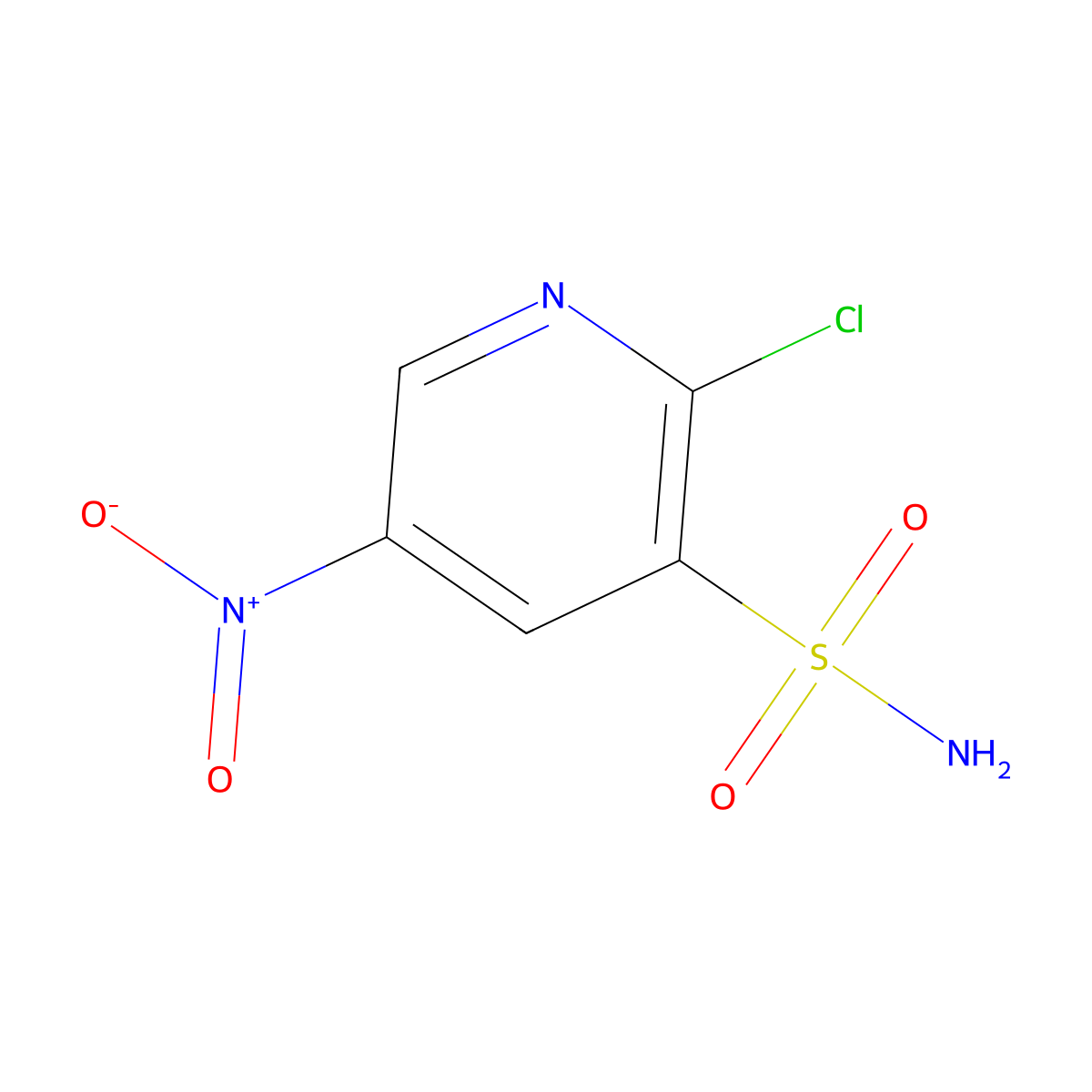 2-Chloro-5-nitropyridine-3-sulfonamide molecular structure, CAS 2171979-60-3