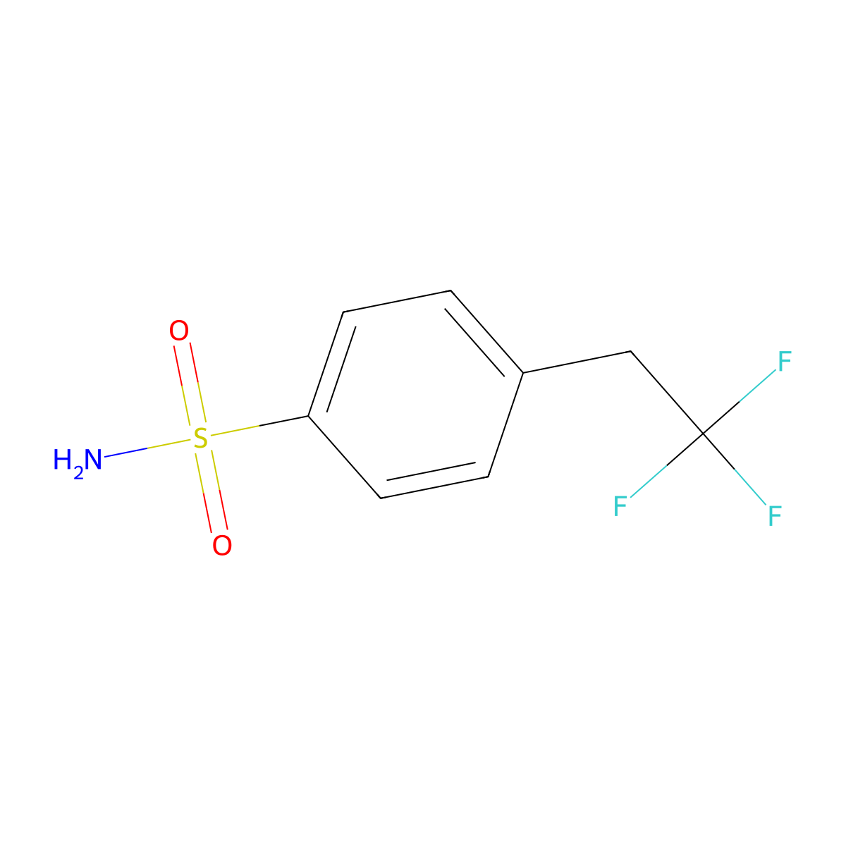 4-(2,2,2-Trifluoroethyl)benzene-1-sulfonamide molecular structure, CAS 2171979-66-9
