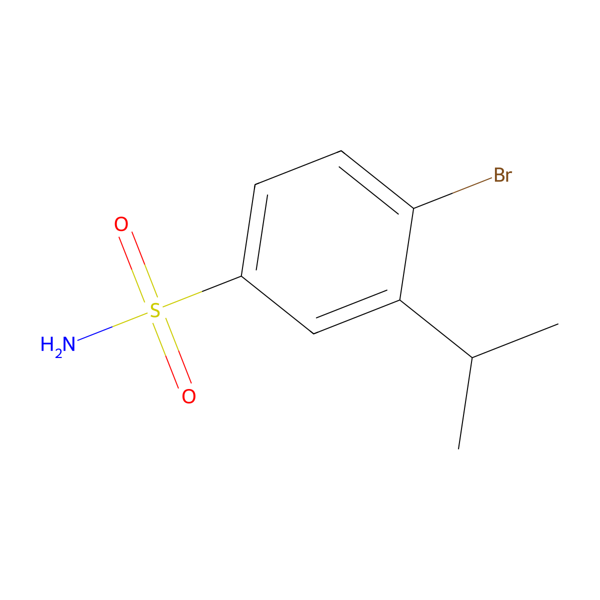 4-Bromo-3-(propan-2-yl)benzene-1-sulfonamide molecular structure, CAS 2171980-46-2