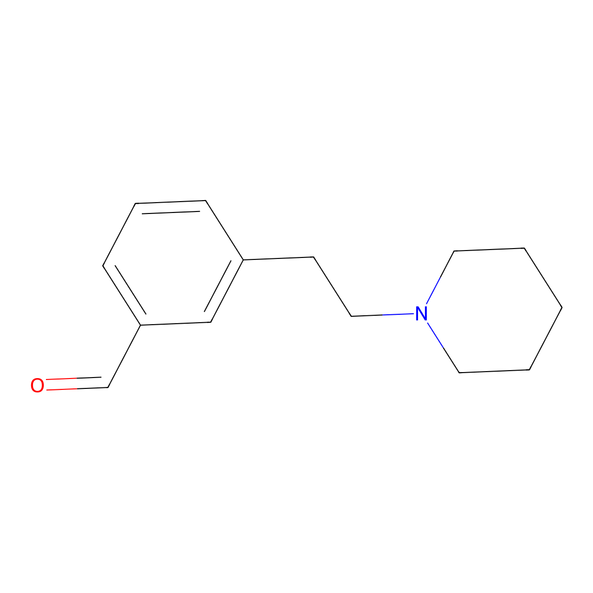 3-[2-(Piperidin-1-yl)ethyl]benzaldehyde molecular structure, CAS 2171981-06-7