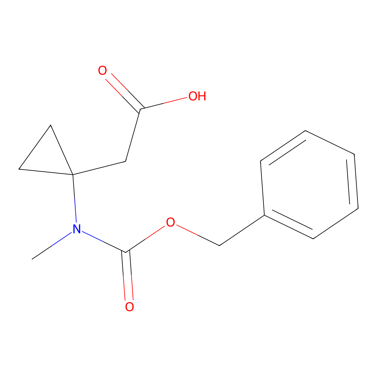 2-(1-{[(Benzyloxy)carbonyl](methyl)amino}cyclopropyl)acetic acid molecular structure, CAS 2171981-99-8