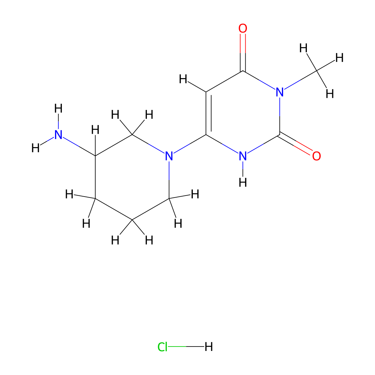 6-(3-Aminopiperidin-1-yl)-3-methyl-1,2,3,4-tetrahydropyrimidine-2,4-dione hydrochloride molecular structure, CAS 2171988-69-3