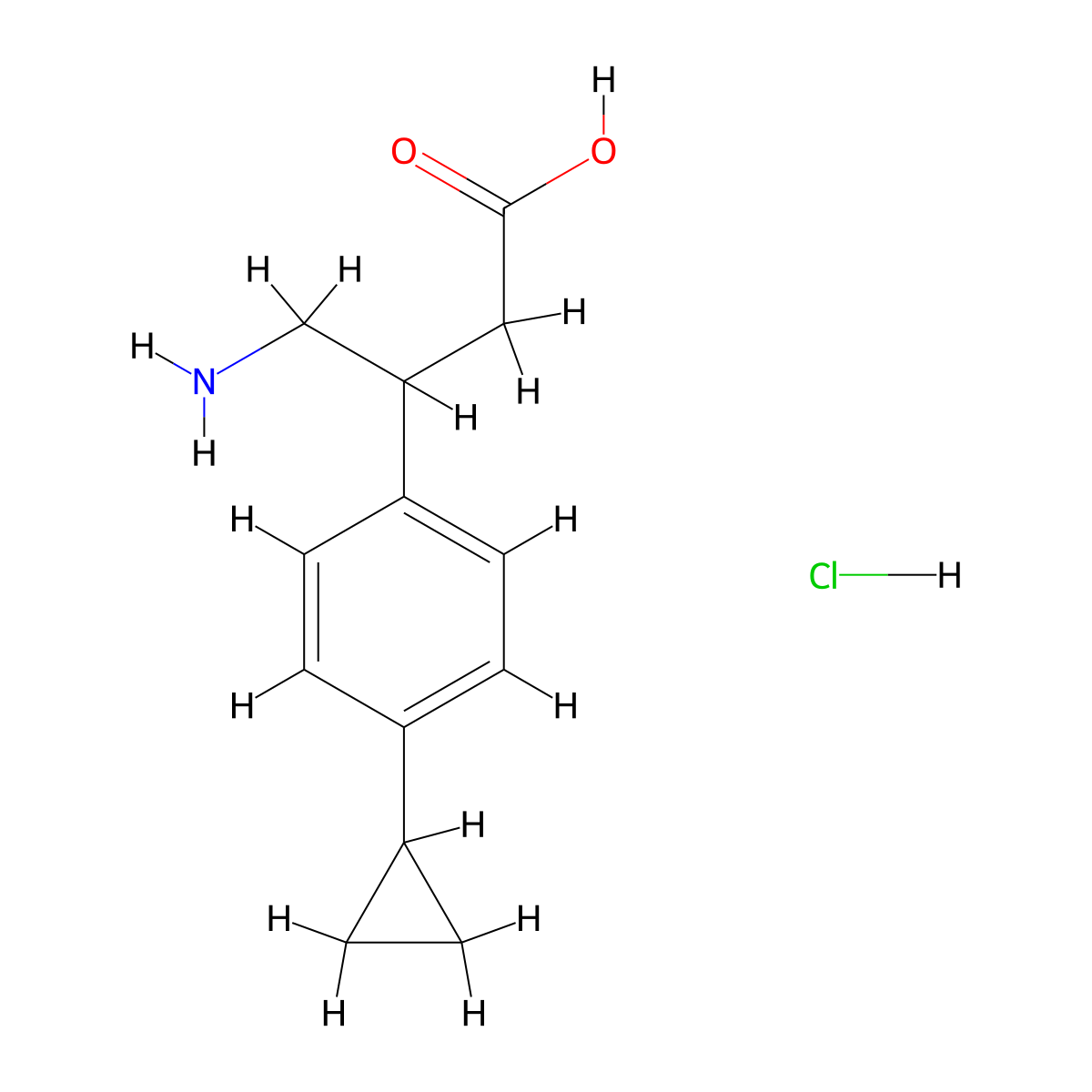 4-Amino-3-(4-cyclopropylphenyl)butanoic acid hydrochloride molecular structure, CAS 2171989-71-0
