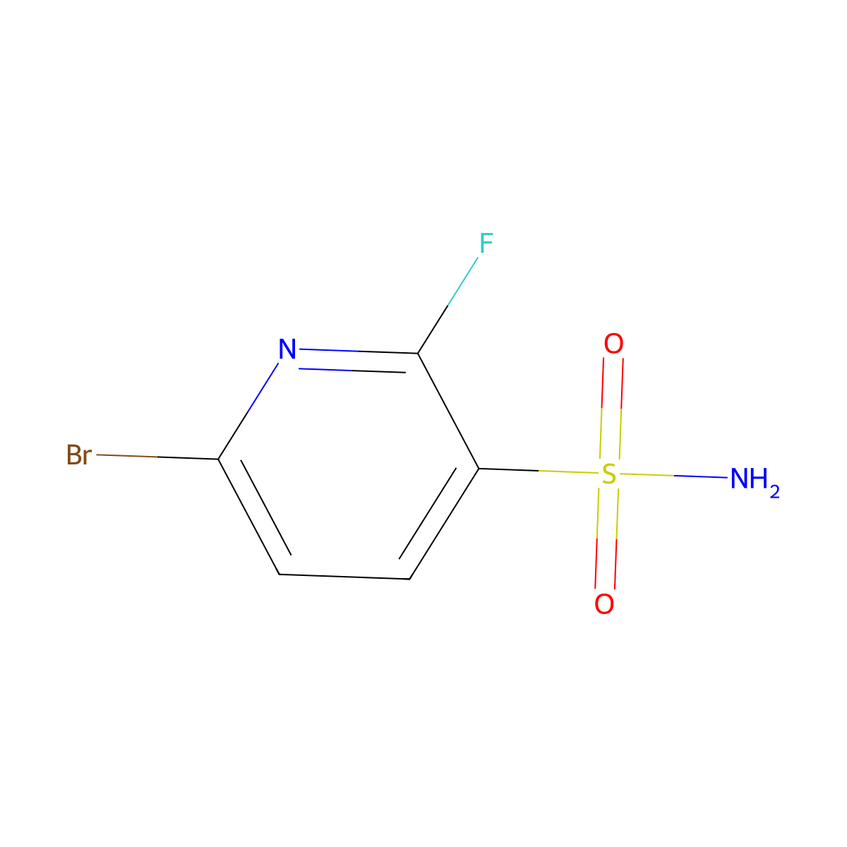 6-Bromo-2-fluoropyridine-3-sulfonamide molecular structure, CAS 2171989-81-2