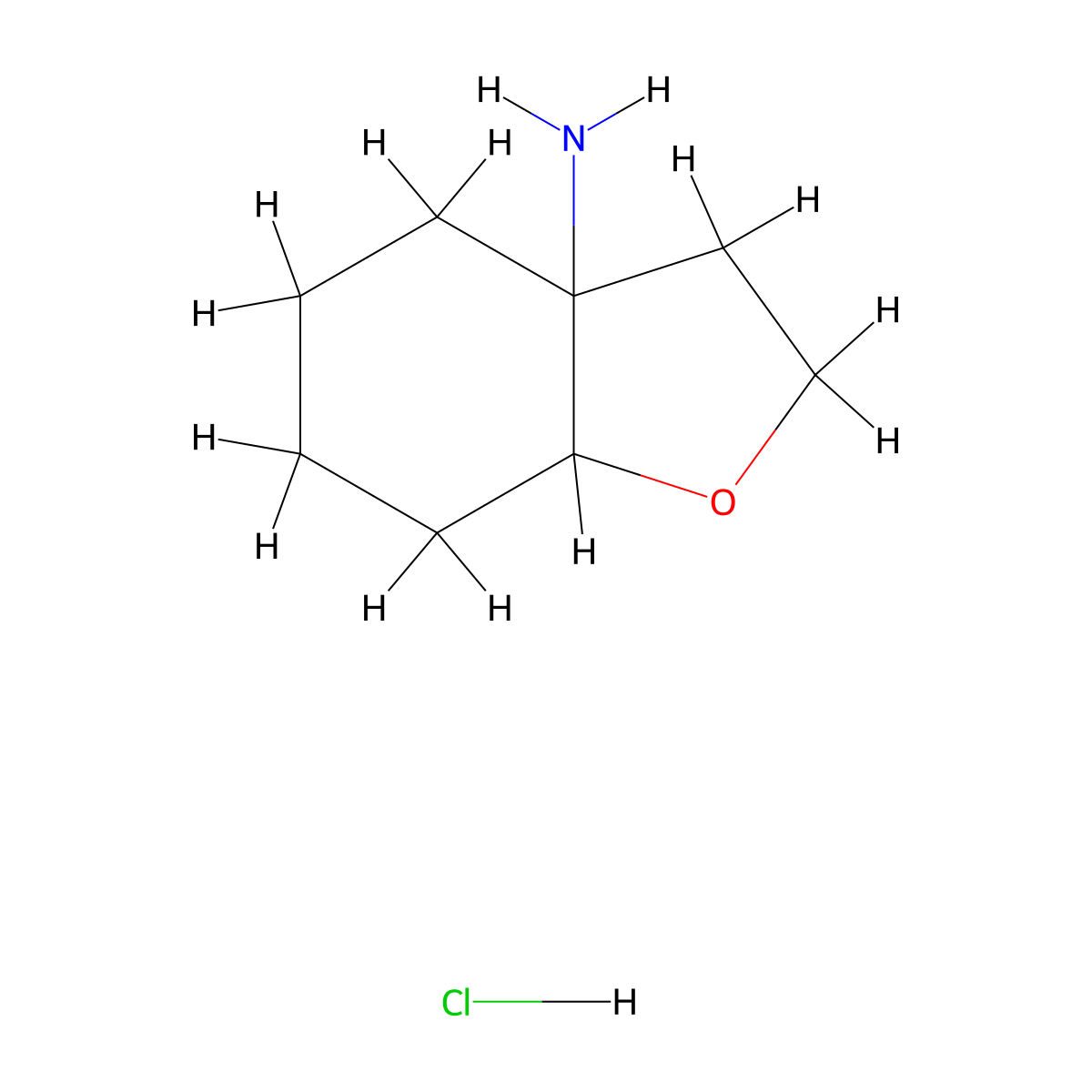 Octahydro-1-benzofuran-3a-amine hydrochloride molecular structure, CAS 2171989-93-6