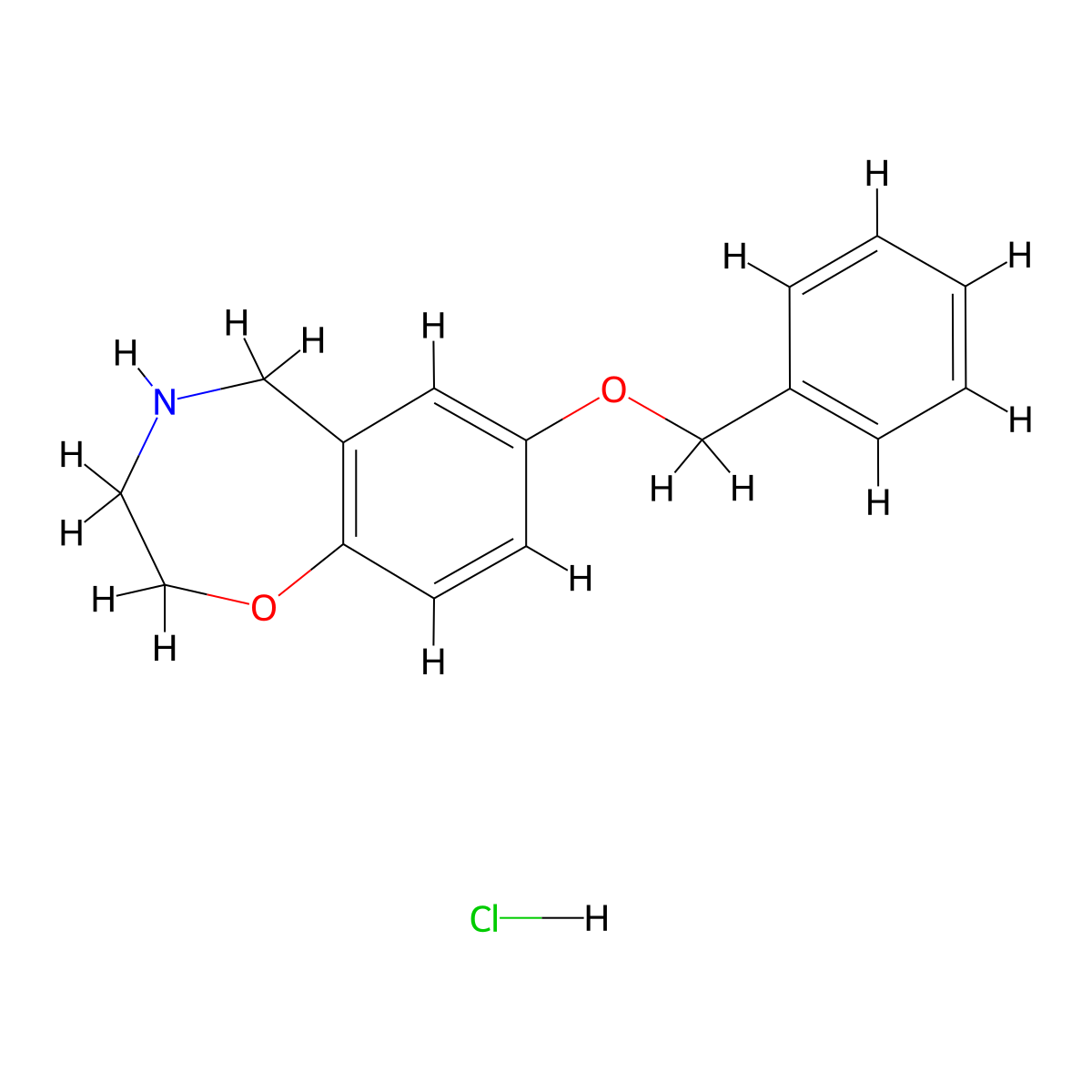 7-(Benzyloxy)-2,3,4,5-tetrahydro-1,4-benzoxazepine hydrochloride molecular structure, CAS 2171990-56-8