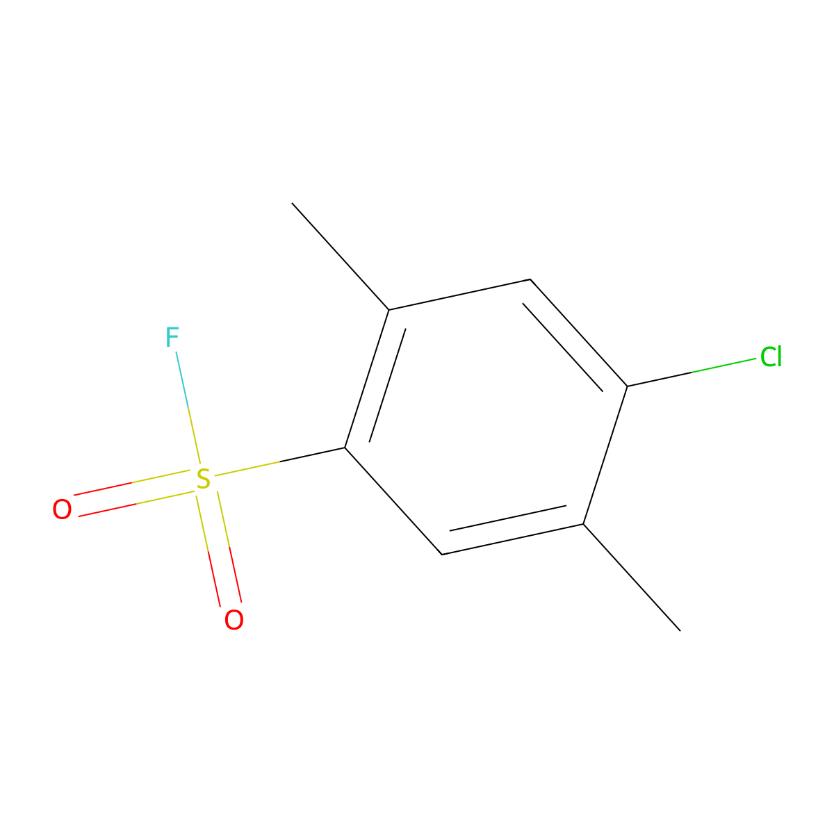 4-Chloro-2,5-dimethylbenzene-1-sulfonyl fluoride molecular structure, CAS 2171990-70-6