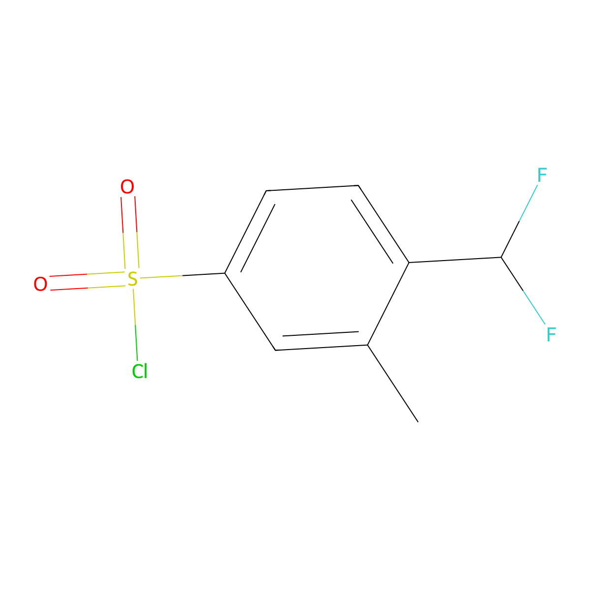 4-(Difluoromethyl)-3-methylbenzene-1-sulfonylchloride molecular structure, CAS 2171992-33-7