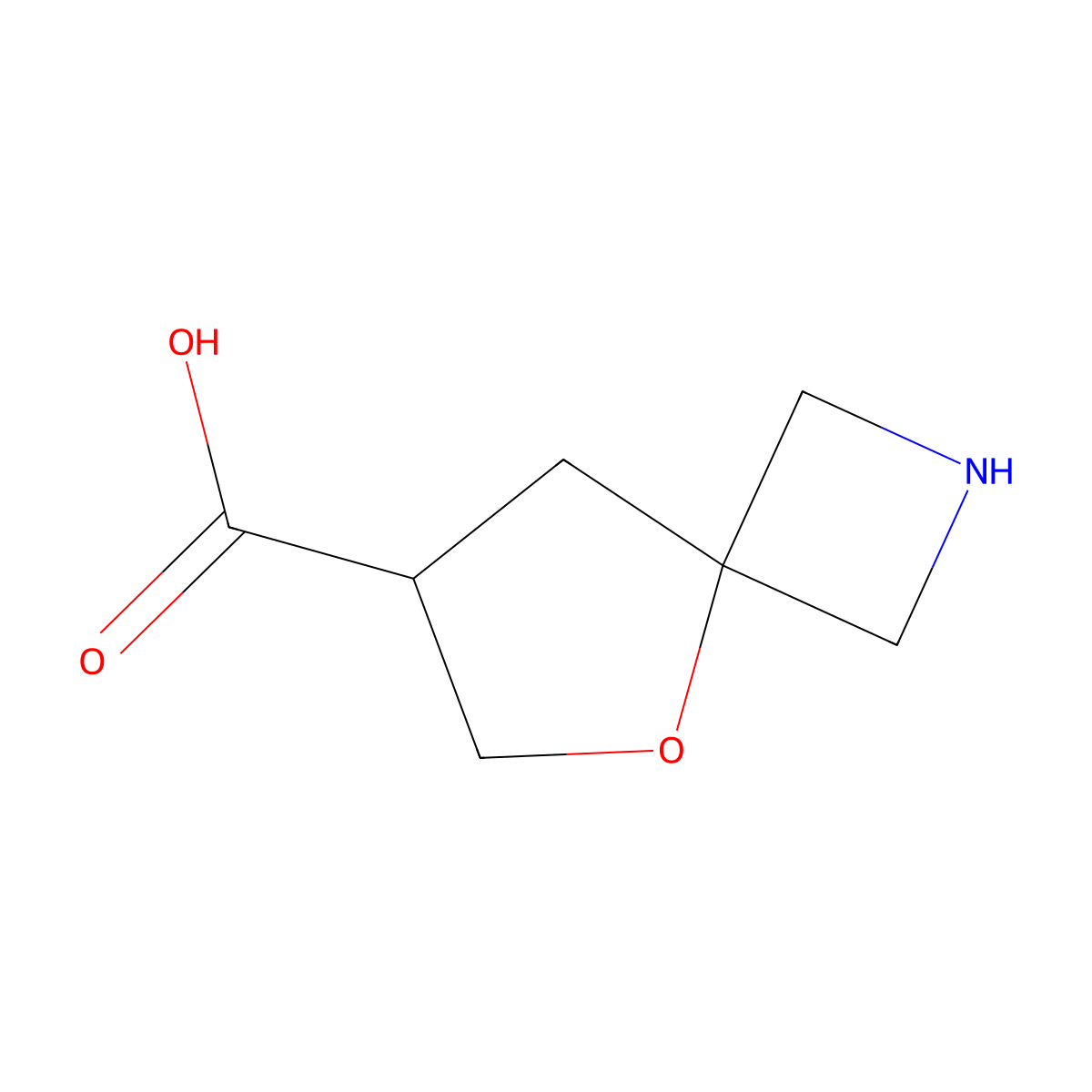 5-Oxa-2-azaspiro[3.4]octane-7-carboxylic acid molecular structure, CAS 2171997-31-0