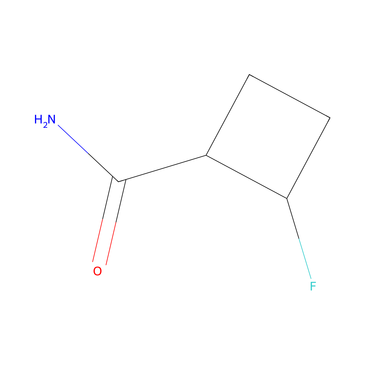 2-Fluorocyclobutane-1-carboxamide molecular structure, CAS 2171997-96-7