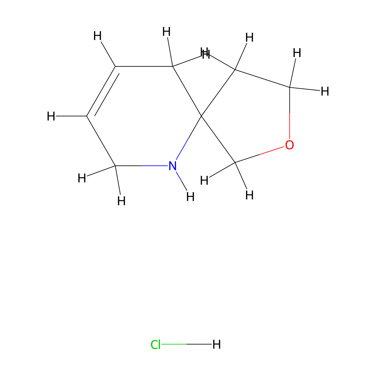 2-Oxa-6-azaspiro[4.5]dec-8-ene hydrochloride molecular structure, CAS 2171998-30-2