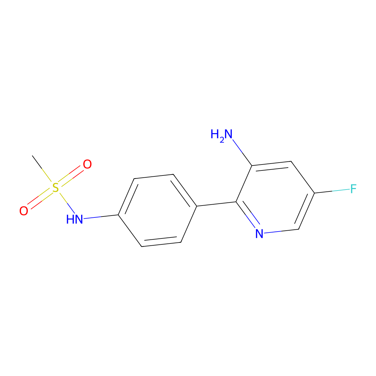 N-[4-(3-amino-5-fluoropyridin-2-yl)phenyl]methanesulfonamide molecular structure, CAS 2171999-17-8