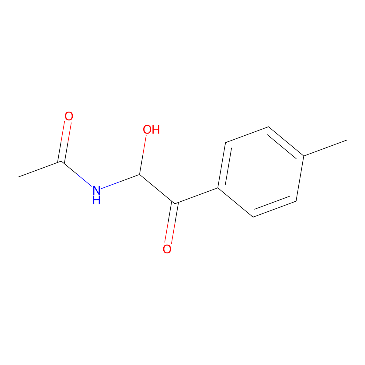N-[1-hydroxy-2-(4-methylphenyl)-2-oxoethyl]acetamide molecular structure, CAS 2172-22-7