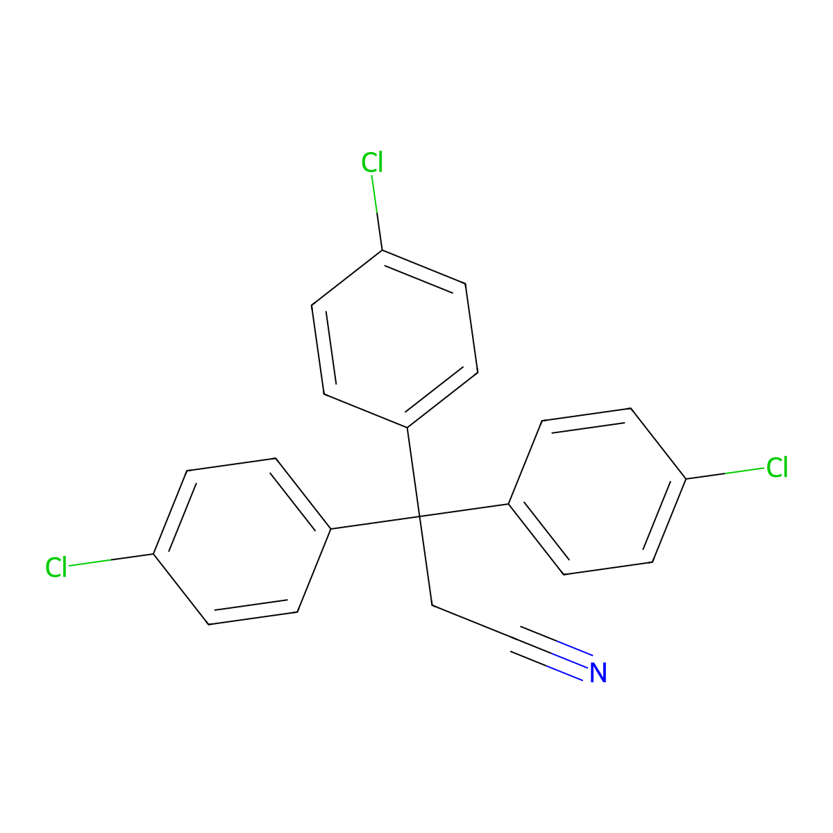 2,2,3-Tris(4-chlorophenyl)propiononitrile molecular structure, CAS 2172-51-2