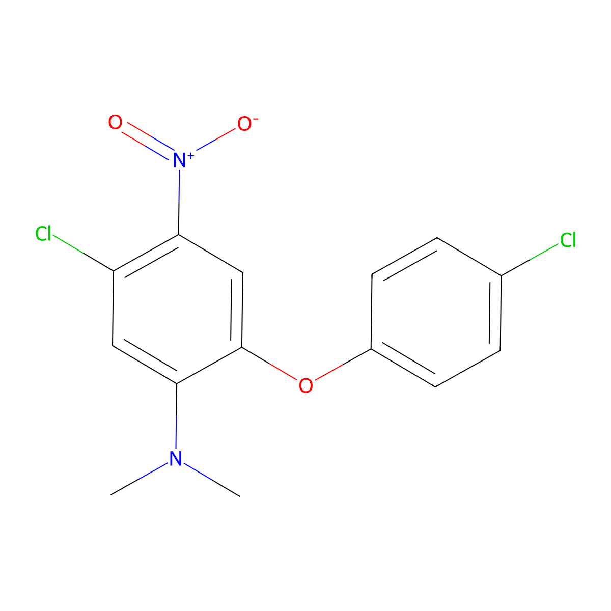 5-Chloro-2-(4-chlorophenoxy)-N,N-dimethyl-4-nitroaniline molecular structure, CAS 2172-93-2