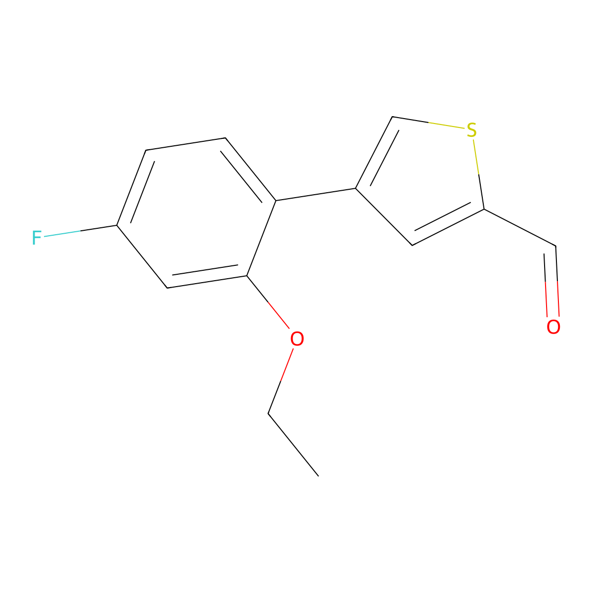 4-(2-Ethoxy-4-fluorophenyl)thiophene-2-carbaldehyde molecular structure, CAS 2172004-52-1
