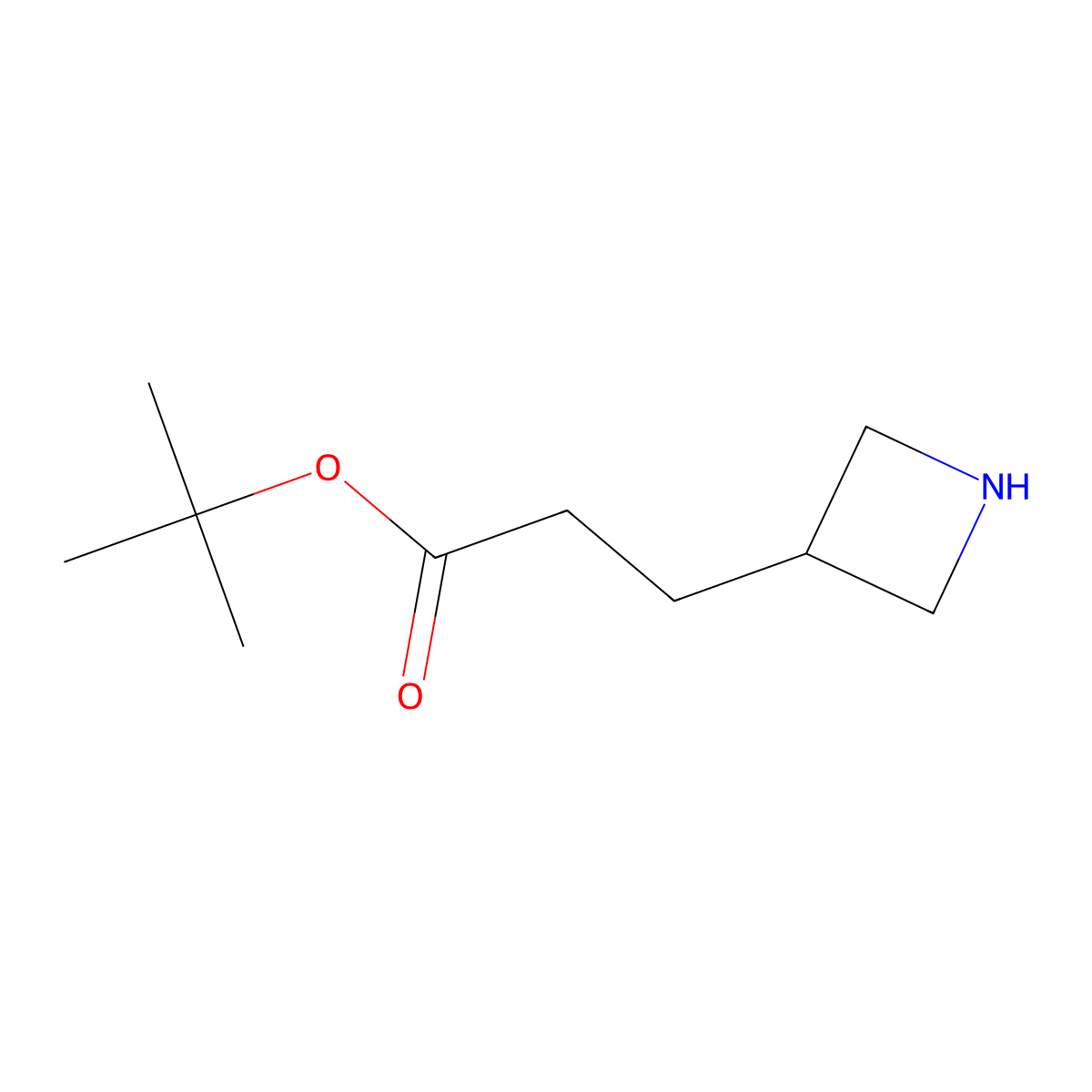 Tert-butyl 3-(azetidin-3-yl)propanoate molecular structure, CAS 2172005-21-7