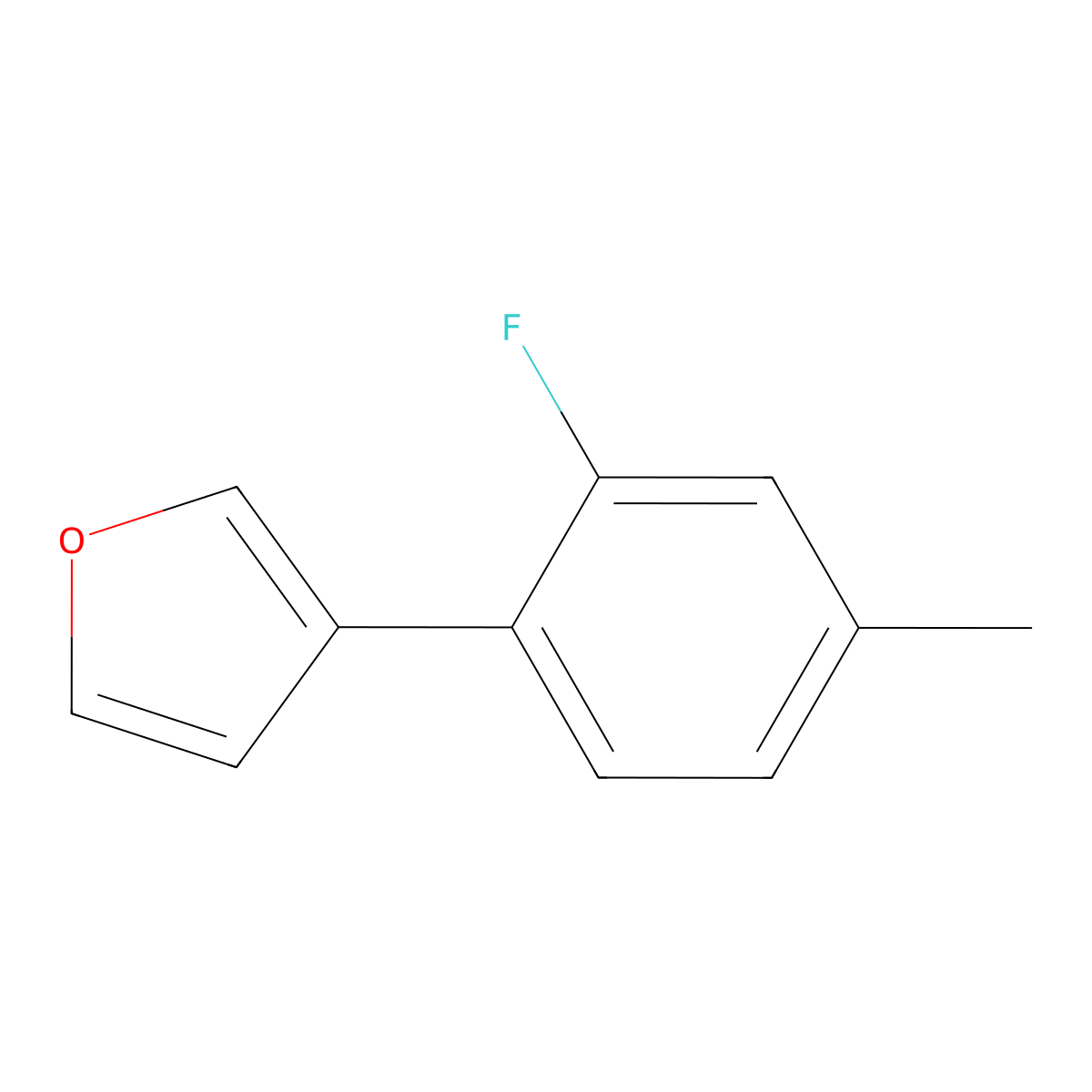 3-(2-Fluoro-4-methylphenyl)furan molecular structure, CAS 2172005-51-3