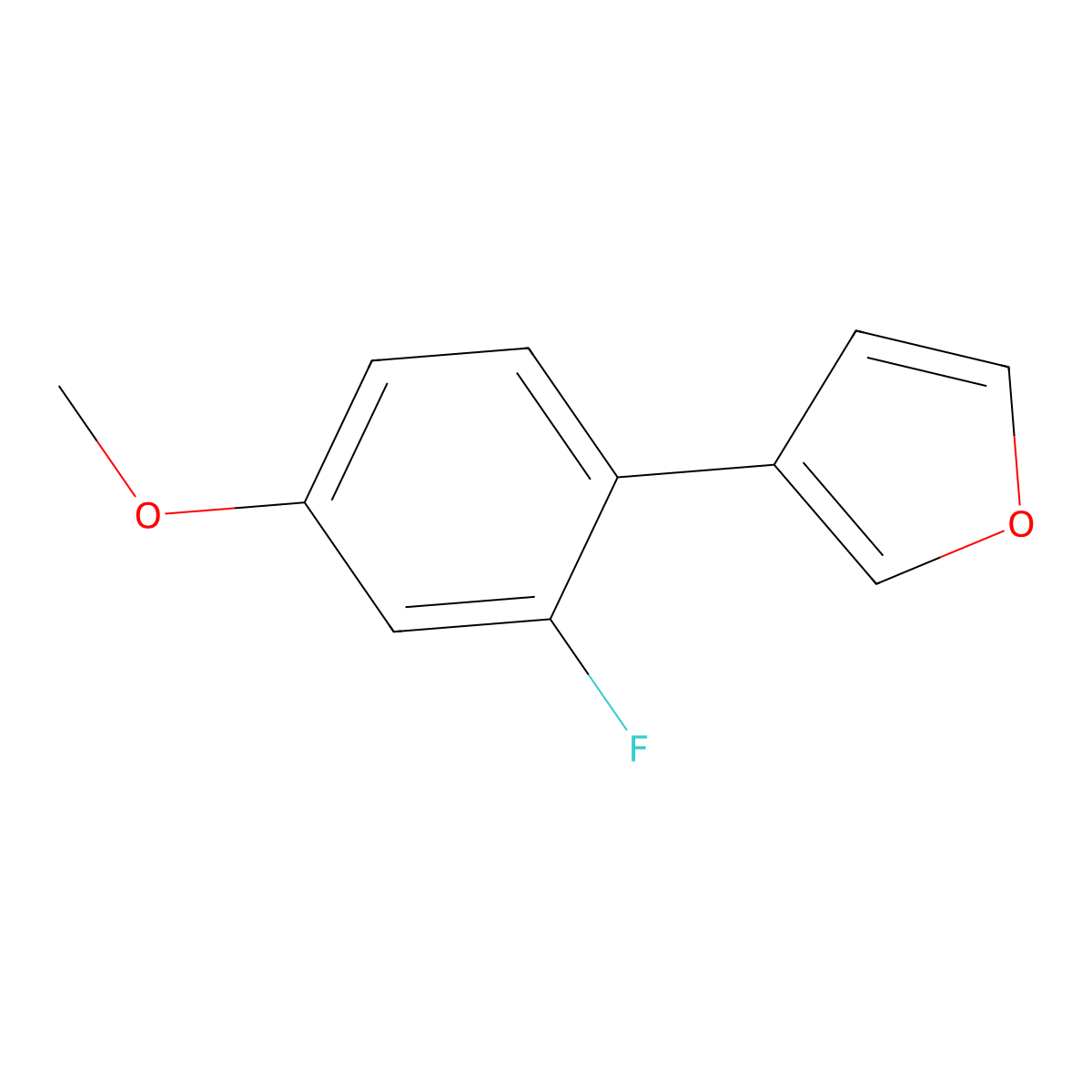 3-(2-Fluoro-4-methoxyphenyl)furan molecular structure, CAS 2172005-60-4
