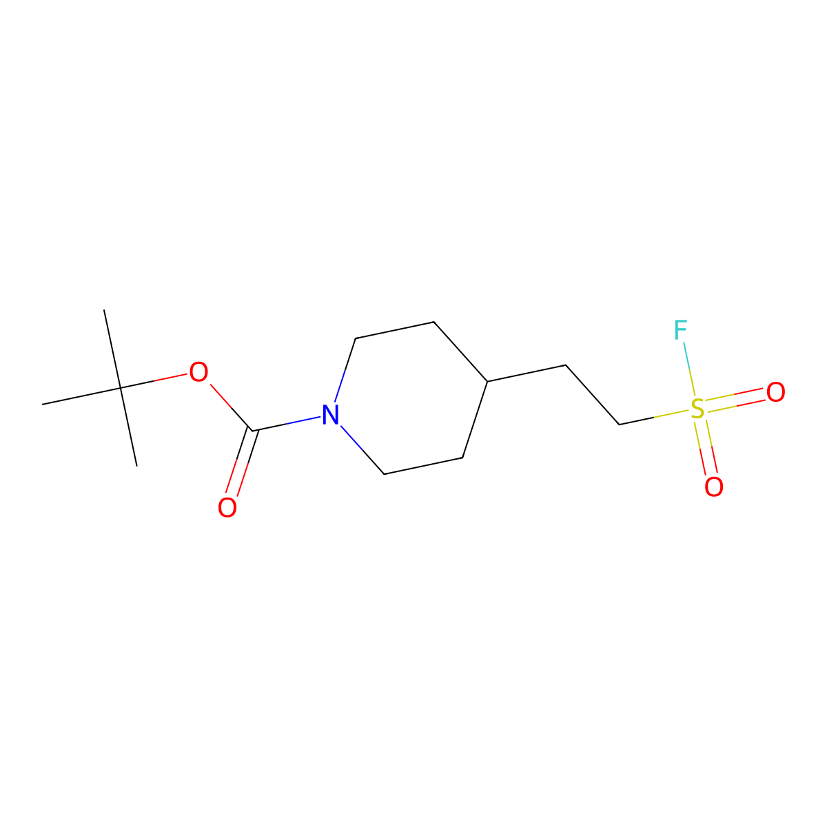 Tert-butyl 4-[2-(fluorosulfonyl)ethyl]piperidine-1-carboxylate molecular structure, CAS 2172006-01-6