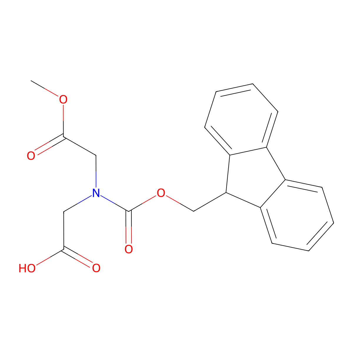 2-({[(9H-fluoren-9-yl)methoxy]carbonyl}(2-methoxy-2-oxoethyl)amino)acetic acid molecular structure, CAS 2172006-02-7