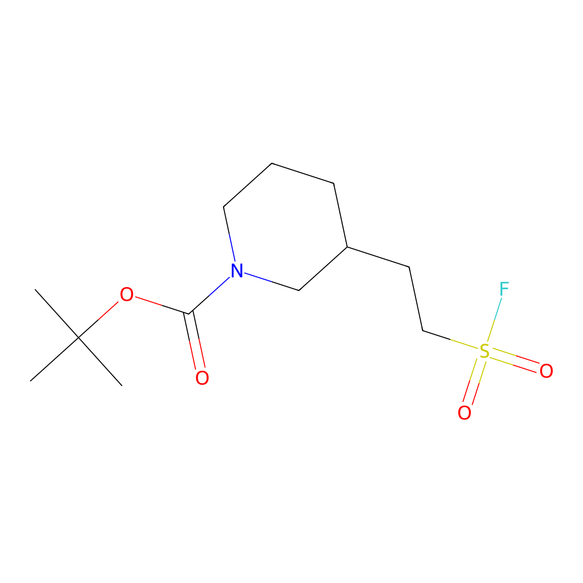 Tert-butyl 3-[2-(fluorosulfonyl)ethyl]piperidine-1-carboxylate molecular structure, CAS 2172006-20-9