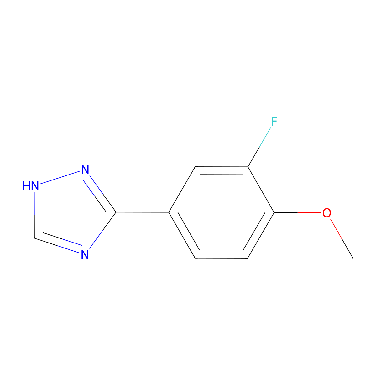 3-(3-fluoro-4-methoxyphenyl)-1H-1,2,4-triazole molecular structure, CAS 2172007-04-2