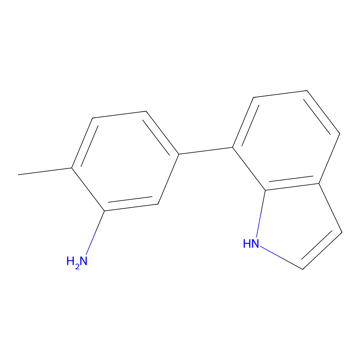 5-(1H-indol-7-yl)-2-methylaniline molecular structure, CAS 2172007-18-8
