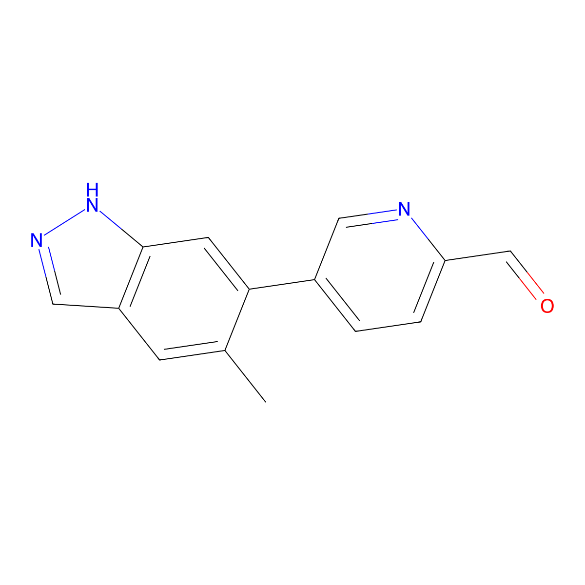 5-(5-methyl-1H-indazol-6-yl)pyridine-2-carbaldehyde molecular structure, CAS 2172007-19-9