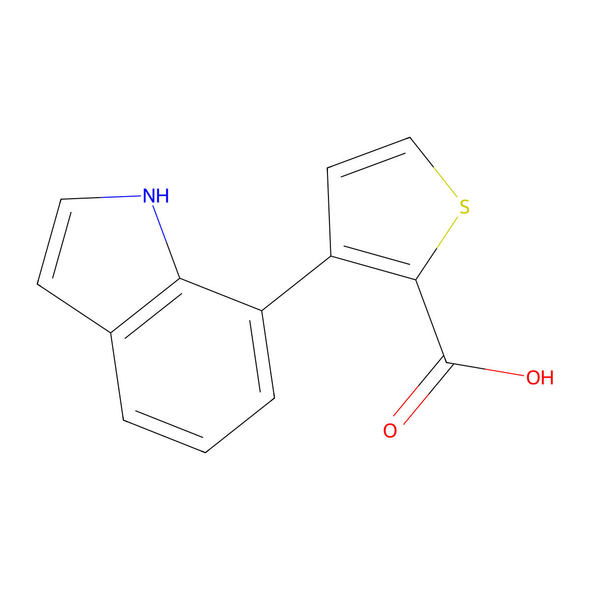 3-(1H-indol-7-yl)thiophene-2-carboxylic acid molecular structure, CAS 2172008-54-5