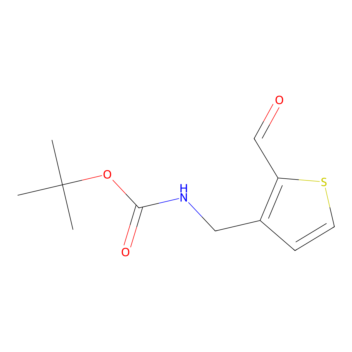 tert-butyl N-[(2-formylthiophen-3-yl)methyl]carbamate molecular structure, CAS 2172009-79-7